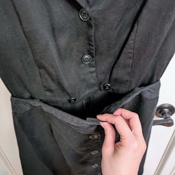 The Notch Collar Two Piece Dress in Black - Picture 7 of 8